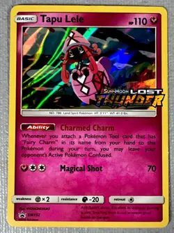 Pokemon TCG "Tapu Lele SM152" Holo Card - Lost Thunder - Image 1