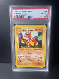 🔥 Pokemon TCG Charmeleon 24/102 Base Set Shadowless PSA 6 English Uncommon 🔥 - Image 1