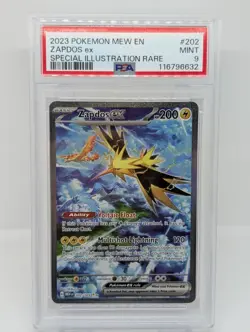 Zapdos EX 202/165 Scarlet & Violet 151 Special Illustration Rare Pokemon PSA 9 - Image 1