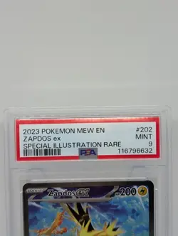 Zapdos EX 202/165 Scarlet & Violet 151 Special Illustration Rare Pokemon PSA 9 - Image 2