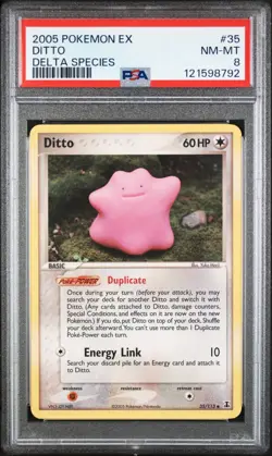 Pokemon EX Delta Species #35/113 Ditto PSA 8 Near MInt - Mint (2005) - Image 1
