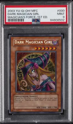 2003 YU-GI-OH! MFC-MAGICIAN'S FORCE 1ST ED #000 DARK MAGICIAN GIRL PSA 9 - Image 1