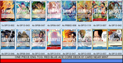 ONE PIECE ENG TCG: RED BLUE ACE CORE DECK 61 CARD NEAR MINT - Image 2