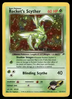 2* Pokemon Cards Rocket's Scyther 13/132 Unlimited Holofoil Gym Heroes Holo - Image 1