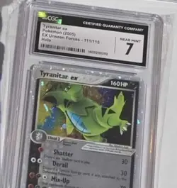 CGC 7 Tyranitar ex 2005 EX Unseen Forces 111/115 Holo Pokemon Card Clean - Image 1