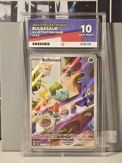 Pokemon TCG Bulbasaur Illustration Rare Stellar Crown Card 143/142 Ace 10 - Image 1