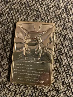 Pikachu Pokemon Card 23k Gold Plated Limited Edition Burger King 1999 Nintendo - Image 2