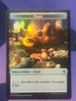 1x Bear Token (008/020) Food Token 018/020 MTG Throne Of Eldraine NM Magic FOIL - Image 1