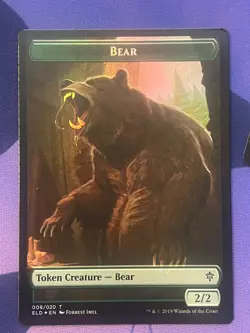 1x Bear Token (008/020) Food Token 018/020 MTG Throne Of Eldraine NM Magic FOIL - Image 2
