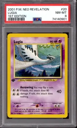 Pokemon Neo Revelation 1st Edition Lugia 20/64 PSA 8 - Image 1
