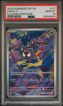 2024 Pokemon Tef EN-Temporal Forces Gastly Illustration Rare PSA 10 #177 - Image 1
