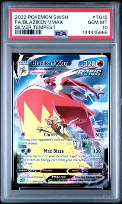PSA 10 Blaziken Vmax TG15/TG30 Pokemon Silver Tempest Trainer Gallery - Image 1