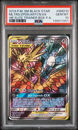 PSA 10 MOLTRES ZAPDOS ARTICUNO SM210 HIDDEN FATES PROMO POKEMON MJ - Image 1