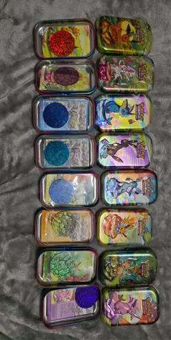 Prismatic Evolutions Empty Mini Tin Complete Set Of 8 - Display, Tins, And Coins - Image 1