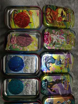 Prismatic Evolutions Empty Mini Tin Complete Set Of 8 - Display, Tins, And Coins - Image 2