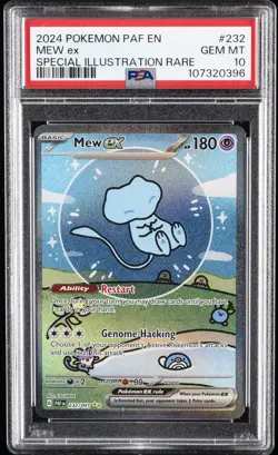 2024 POKEMON PAF EN-PALDEAN FATES SPECIAL ILLUSTRATION RARE #232 MEW EX PSA 10 - Image 1
