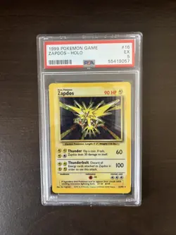 1999 POKEMON BASE SET UNLIMITED #16 ZAPDOS-HOLO PSA 5 - Image 1