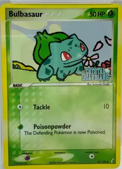2006 POKEMON EX CRYSTAL GUARDIANS STAMPED #45 BULBASAUR-REVERSE FOIL PSA 8 - Image 2