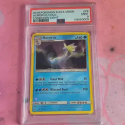 Pokemon 2018 Forbidden Light Aurorus Holo Rare #28/131 PSA 9 English TCG - Image 1