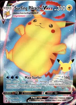 Surfing Pikachu VMAX 009/025 Ultra Rare - Pokemon Celebrations NM - Image 1