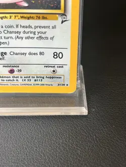 Pokemon Chansey TCG 3/130 Base Set 2 Holo Rare DMG - Image 4