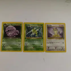 Lot of 3 Late 90s Or Early 2000s Pokemon Cards Overall Great Condition - Image 1