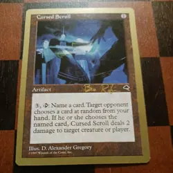 Mtg x2 Cursed Scroll x2 LP/NM - Ben Rubin - 1998 World Championship Magic Card - Image 2