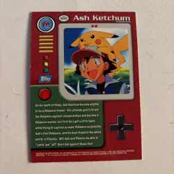TV1 Ash Ketchum Holo Topps Trading Cards Series 1 Pokemon 1999 - Image 2