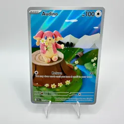 Pokemon Audino 151/086 Black Bolt Illustration Rare IR Holo TCG Card - Image 1