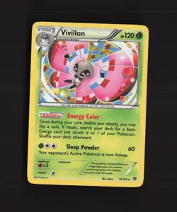 Vivillon 15/162 Breakthrough Cosmos Holo Rare Pokemon Card LP - Image 1