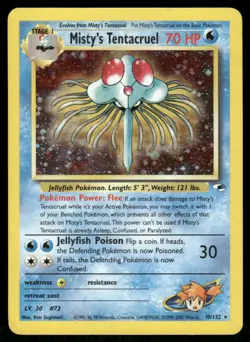 2* Pokemon Cards Misty's Tentacruel 10/132 Unlimited Holofoil Gym Heroes Holo - Image 1