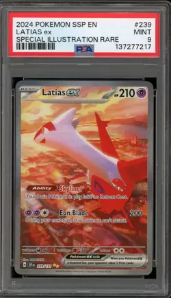 Pokemon Latias ex Surging Sparks Special Illustration Rare #239 PSA 9 Mint - Image 1