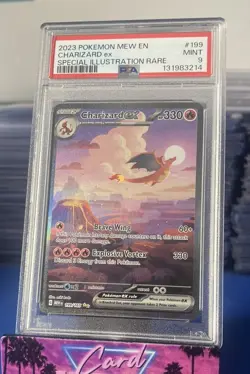 2023 POKEMON MEW EN-151 SPECIAL ILLUSTRATION RARE #199 CHARIZARD EX PSA 9 - Image 1