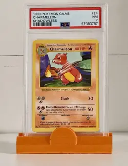 1999 POKEMON GAME CHARMELEON SHADOWLESS #24 PSA 7 - Image 1