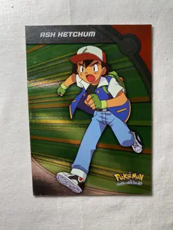 Ash Ketchum Holo Foil Blue Logo 1st Print 2000 Topps Pokemon TV Series 2 HV1 - Image 1