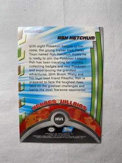 Ash Ketchum Holo Foil Blue Logo 1st Print 2000 Topps Pokemon TV Series 2 HV1 - Image 2