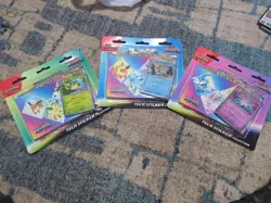 Pokemon TCG Prismatic Evolutions Tech Sticker Collection Blister Set of 3 Sealed - Image 1