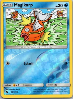 Magikarp 15/68 Pokemon Hidden Fates Common Near Mint Reverse Holo - Image 1