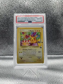 Pokemon Birthday Pikachu Celebrations Black Star Promo Psa 10 - Image 1