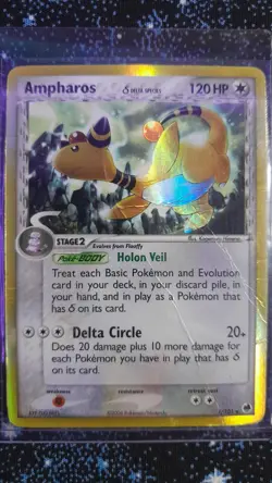 Pokemon TCG - Ampharos (Delta Species) 1/101 Dragon Frontiers Reverse Holo Rare - Image 1