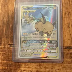 Pokemon Raichu & Alolan Raichu GX TAG TEAM Full Art Ultra Rare Holo 221/236 - Image 1