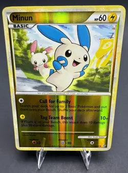 Pokemon Minun 34/95 HS Unleashed Reverse Holo TCG Card (LP) - Image 1
