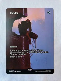MTG Magic the Gathering Marvel's Spider-Man Ponder Borderless Card 0013 - Image 1