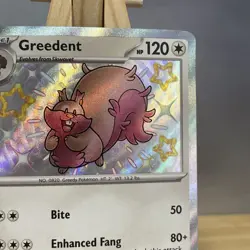 Pokemon - Greedent - 206/091 - SV Paldean Fates - Shiny Rare Card - Image 3