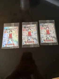 Three (3) One Piece Luffy US Voyage College Basketball Promo Card (Sealed) - Image 1