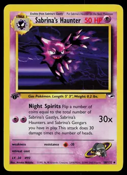 Pokemon Card - Sabrina's Haunter Gym Heroes 58/132 Uncommon 1st Edition - Image 1