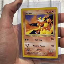 Magmar 40/111 Pokemon Neo Genesis Unlimited Vintage LP+ Uncommon Nintendo Card - Image 2