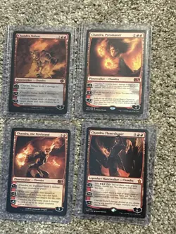 Magic The Gathering Set Of 4 CHANDRA MYTHIC PLANESWALKERS! 1x Foil. LP Condition - Image 1