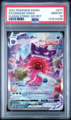 2021 POKEMON SWORD & SHIELD FUSION STRIKE SECRET FULL ART/GENGAR VMAX PSA 10 - Image 1