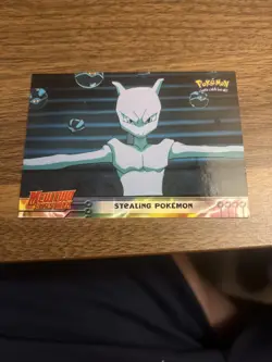 1999 Topps Pokemon the First Movie Stealing Pokemon Silver Foil #27 Blue Logo - Image 2